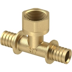Изображение товара Тройник RTP аксиальный латунь внутр. резьба 16х1/2дюйм жел. 34805