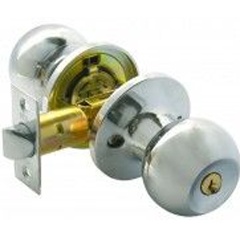 Изображение товара Дверная ручка BUSSARE 67-01 CHROME с механизом под ключ алюминиевая