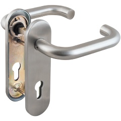 Изображение товара Ручка дверная на планке FUARO DH-0433 SS с пружиной, НЕРЖАВЕЙКА 304, квадрат 9x140 мм