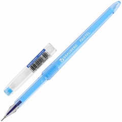 Изображение товара Ручка гелевая BRAUBERG DIAMOND PASTEL, СИНЯЯ, корпус ассорти, игольчатый узел 0,5 мм, линия письма 0,25 мм, 144133