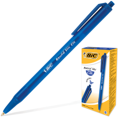 Изображение товара Ручка шариковая автоматическая BIC "Round Stic Clic" синяя, 1мм