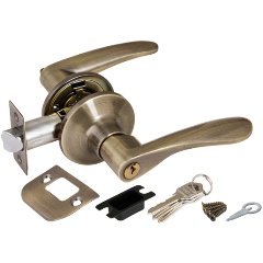 Изображение товара Комплект дверных ручек с защелкой Punto 6020 AB-E бронза для межкомнатных дверей