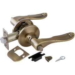 Изображение товара Комплект дверных ручек с защелкой Punto 6030 AB-B бронза