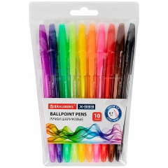 Изображение товара Ручки шариковые BRAUBERG "X-333", НАБОР 10 цветов, узел 0,7 мм, линия 0,35 мм, 144251