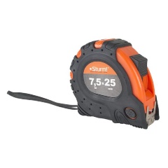 Изображение товара Рулетка Sturm! 3100103, 7,5м Х 25мм 2х-сторонняя шкала, двойной зацеп, обрезиненный корус