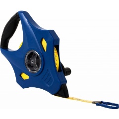 Изображение товара Рулетка геодезическая КОБАЛЬТ 30м x 15мм открытый корпус, фибергласовая лента, ускоренная перемотка (646-898)