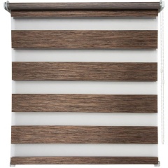 Изображение товара Рулонная штора УЮТ День-Ночь Канзас 160х160 каштановая для дома и офиса