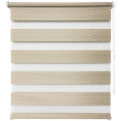 Изображение товара Рулонная штора УЮТ День-Ночь Тиссура 140х160 бежевый - декоративная и функциональная штора