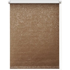 Изображение товара Рулонная штора УЮТ Фрост Блэкаут 70х175 коричневая полосовая для комнаты