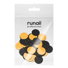 Изображение товара Сменные файлы для педикюрного диска RUNAIL PROFESSIONAL 7035 чёрный, размер М 20 мм, 240 грит, 50 шт