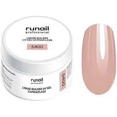 Изображение товара Камуфлирующий жидкий Уф-гель RuNail Professional самовыравнивающийся Чайная роза №5400, 30 мл