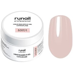 Изображение товара Камуфлирующий жидкий Уф-гель RuNail самовыравнивающийся Нежный лепесток №5317/1, 15 мл