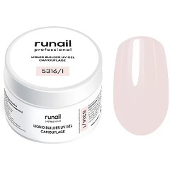 Изображение товара Камуфлирующий жидкий Уф-гель RuNail самовыравнивающийся Розовая карамель №5316/1, 15 мл