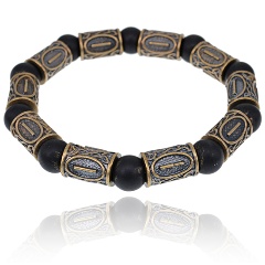 Изображение товара Рунический браслет АМУЛЕТИКА BSRL002 Иса с синтетическим камнем Шунгит