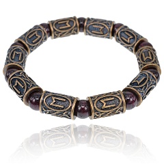 Изображение товара Рунический браслет АМУЛЕТИКА BSRL006 Эваз с нат. камнем Гранат