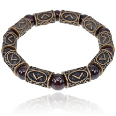 Изображение товара Рунический браслет АМУЛЕТИКА BSRL019 Кеназ с гранатом