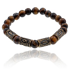 Изображение товара Рунический браслет из камня АМУЛЕТИКА BSRL056 с рунами для привлечения богатства