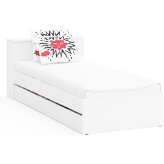 Изображение товара Кровать с ящиками РВК Ксения 900 односпальная белая ламинированная ДСП