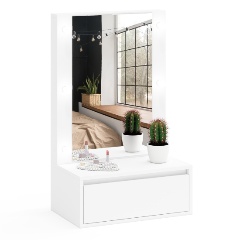 Изображение товара Стол косметический РВК навесной с подсветкой, цвет белый, ШхГхВ 61х38х99,2 см., патрон Е14, шариковые направляющие