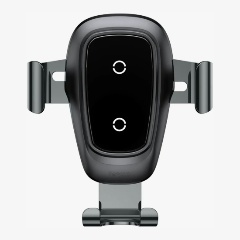 Изображение товара Автомобильный держатель с функцией беспроводной зарядки Baseus Metal Gravity, черный