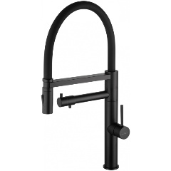 Изображение товара Смеситель для кухни с гибким изливом и подключением фильтра WONZON & WOGHAND, Черный матовый (WW-88458007-MB)