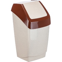 Изображение товара Ведро для мусора IDEA с крышкой-вертушкой М 2472 Хапс 25 л пластик бежевое (30х28х55 см)