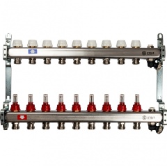 Изображение товара Коллектор STOUT SMS-0927-000009 с расходомерами, с клапаном вып. воздуха и сливом 9 вых.