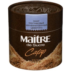 Сахар MAITRE тростниковый нерафинированный Демерара, 350 гр.