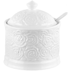 Изображение товара Сахарница Elan Gallery Розы 270 мл с ложкой из фарфора