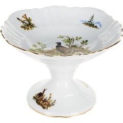 Изображение товара Салатник Bernadotte "Охотничьи сюжеты" на ножке 13 см