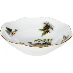 Изображение товара Салатник круглый Bernadotte 13 см из чешского фарфора Охотничьи сюжеты