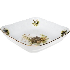 Изображение товара Салатник квадратный Bernadotte "Охотничьи сюжеты" 25 см
