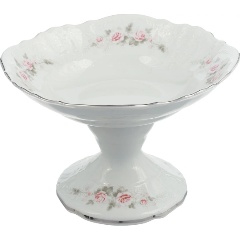 Изображение товара Салатник на ножке Bernadotte "Бледные розы отводка платина" 25 см