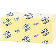 Изображение товара Бумажные салфетки Luscan Profi Pack пастельжелтые 24x24 см 400 шт однослойные
