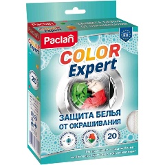 Изображение товара Салфетки для стирки PACLAN COLOR EXPERT для защиты белья от окрашивания, 20 шт.