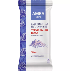 Изображение товара Влажные салфетки AMRA универсальные с термальной водой 10шт
