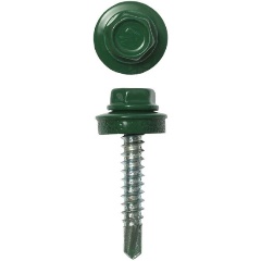 Изображение товара Саморезы СКД кровельные, RAL 6002 зеленый лист, 29 х 4.8 мм, 2 500 шт, для деревянной обрешетки, ЗУБР Профессионал 4-300310-48-029-6002