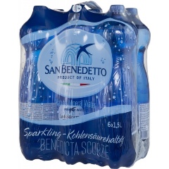 Изображение товара Вода минеральная San Benedetto газированная 1,5 л ПЭТ 6 шт