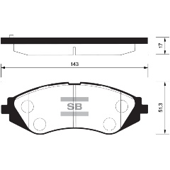 Изображение товара Колодки тормозные передние SANGSIN BRAKE для DAEWOO NEXIA KLETN1.5 16V 03-08, 4 шт