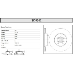Изображение товара Диск тормозной передний SANGSIN BRAKE для Ford C-Max