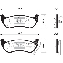 Изображение товара Колодки тормозные задние SANGSIN BRAKE для Ford Exptorer (USA) 96->, 4 шт