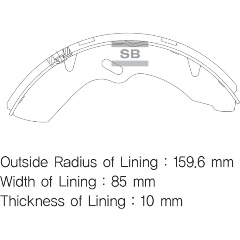 Изображение товара Колодки тормозные барабанные передние SANGSIN BRAKE для Hyundai HD65/HD72/HD78, SA014, 4 шт