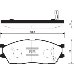 Изображение товара Колодки тормозные передние SANGSIN BRAKE для Kia Spectra /Shuma 2 (01-04)/ Rio, 4 шт