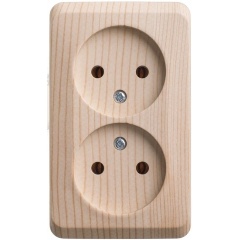 Изображение товара Розетка SCHNEIDER ELECTRIC 2-ая без шторок для наружного монтажа Этюд дача сосна