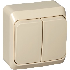 Изображение товара Выключатель SCHNEIDER ELECTRIC 2-клавишный SE Этюд наруж Крем