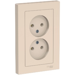 Изображение товара Розетка SCHNEIDER ELECTRIC ATLASDESIGN 16А бежевый в сборе без защиты
