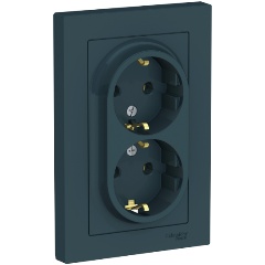Изображение товара Розетка SCHNEIDER ELECTRIC ATLASDESIGN 16А ИЗУМРУД сборе IP20