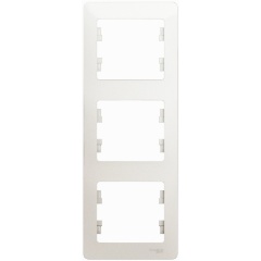 Изображение товара Рамка SCHNEIDER ELECTRIC GLOSSA 3-постовая вертикальная перламутровая