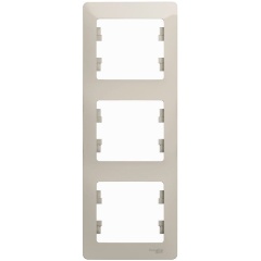 Изображение товара Рамка SCHNEIDER ELECTRIC GLOSSA вертикальная молочная 3 posta