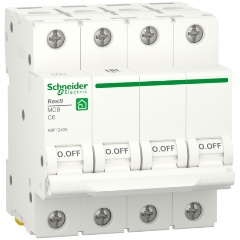 Изображение товара Автоматический выключатель SCHNEIDER ELECTRIC RESI9 4P 6А 6000A R9F12406